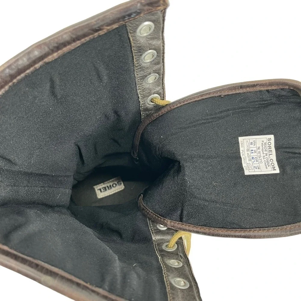 Sorel Boots Sorelli‎ Quilted Wool Green Brown Waterproof Women’s 10